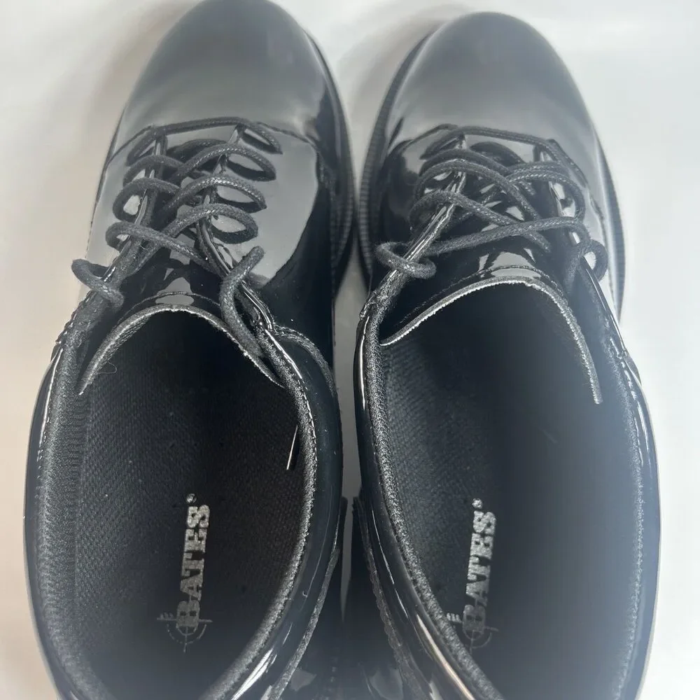 Bates Men’s Dress Shoes Size 11 Black High Gloss Duty Oxford Police/Fire